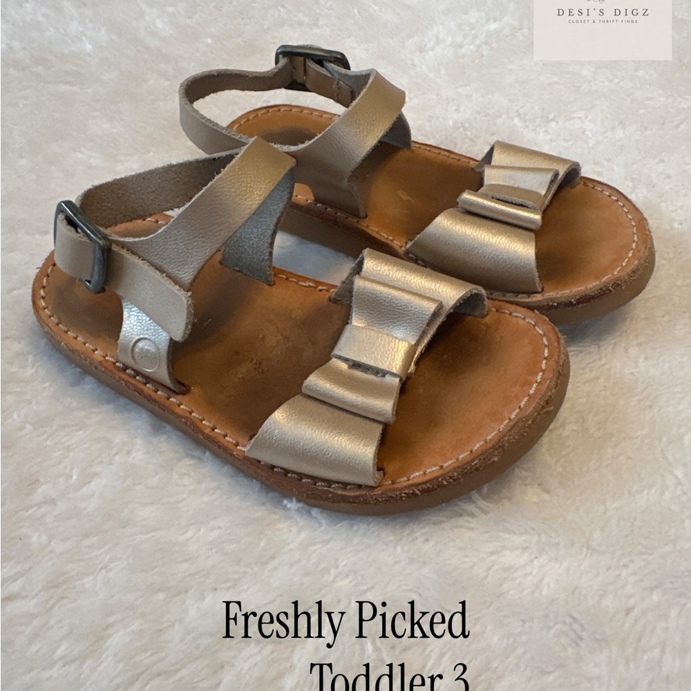 Freshly Picked Toddler Sandals in Metallic Champagne